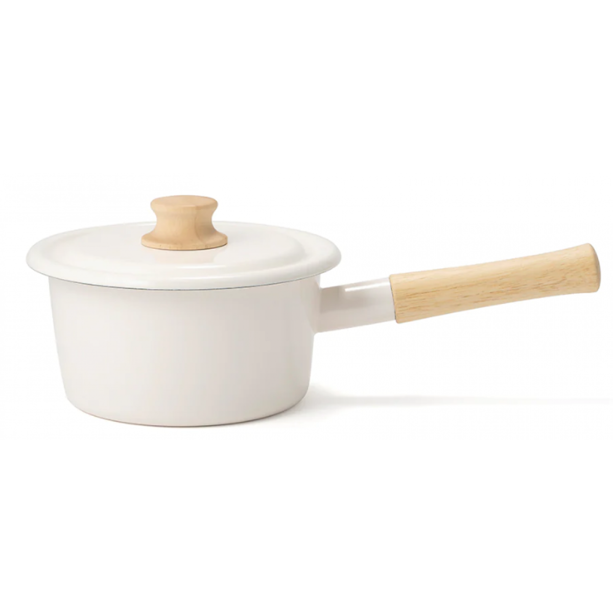 Fujihoro COTTON 16cm 單柄附蓋琺瑯平底鍋 (白色)